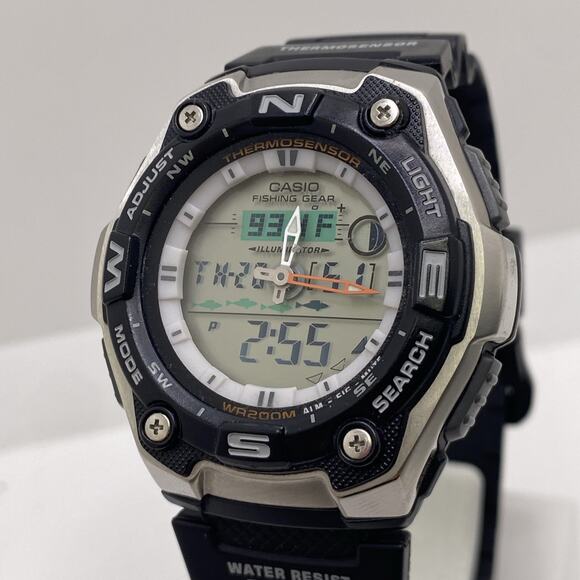CASIO Fishing Gear 5056 AQW-101 Ana-Digi Quartz Vintage Men’s Watch New Battery main image 5